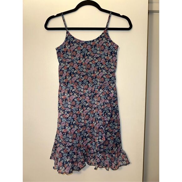 Abercrombie Kids Floral Ruffle Tank Top Dress Navy Size 11/12 EUC - Picture 1 of 11